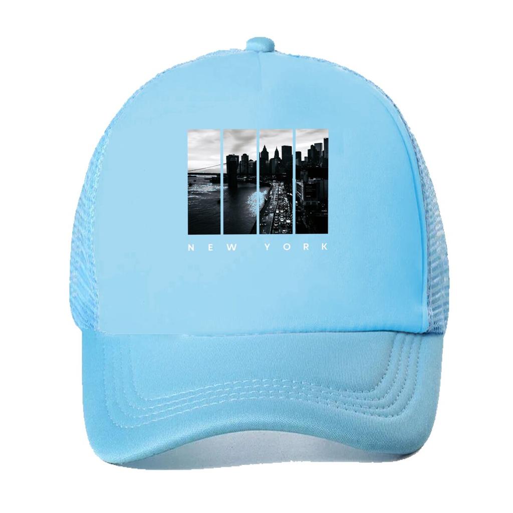 Black White Urban Cityscape Bridge Skyline Traffic Panel Art Mesh Baseball Cap Casual Hat Outdoor  For Womens Unisex FeUnisex