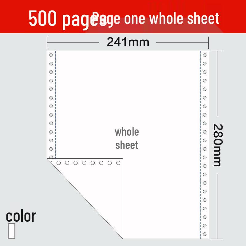 Huqiu Multi-part Dot Matrix Printer Paper: Two to Five Parts, Two to Four Folds, 500 Sheets