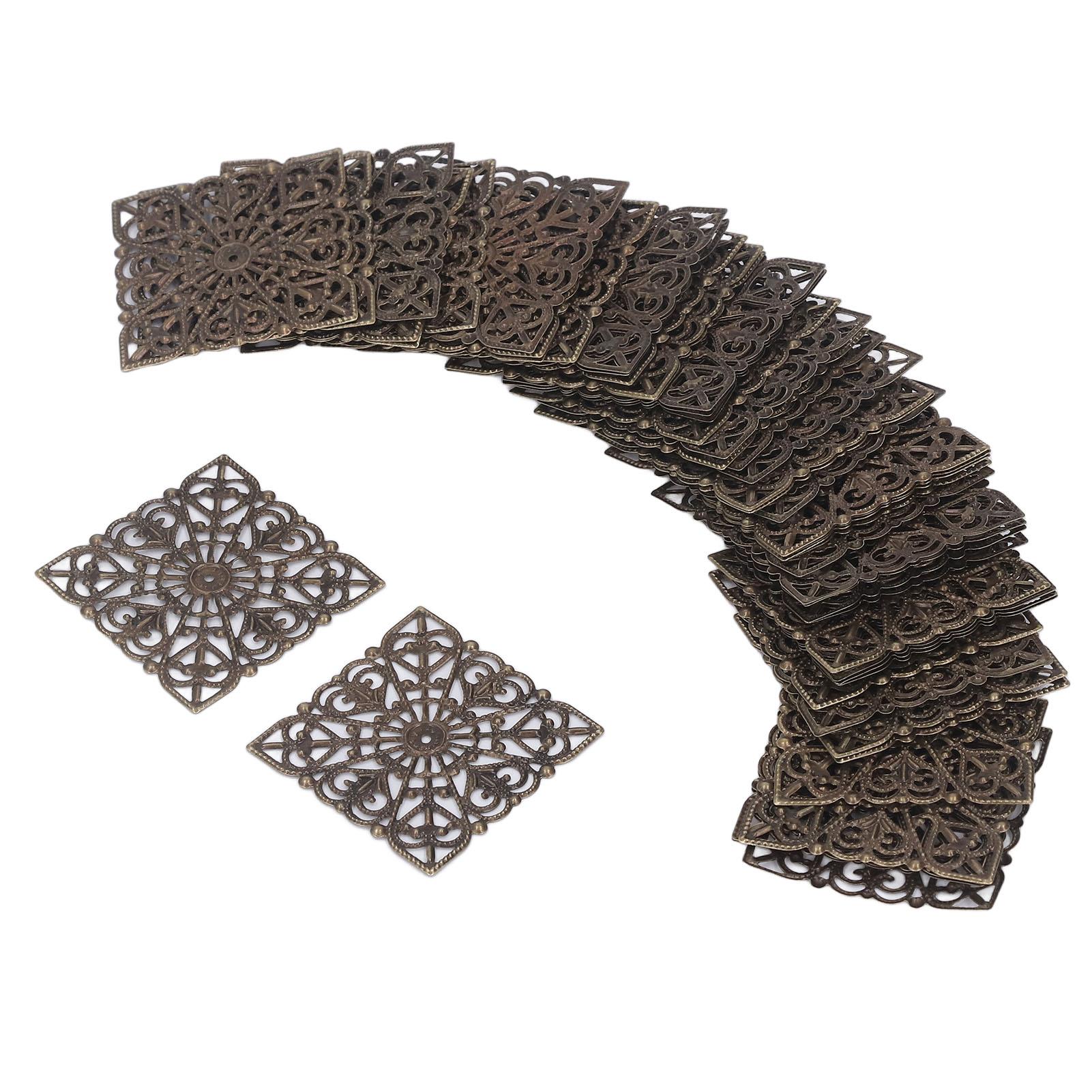 

50 шт. Тетрагонум железная филигрань амулет античная бронза полая гальванизированная антикоррозийная железная филигрань