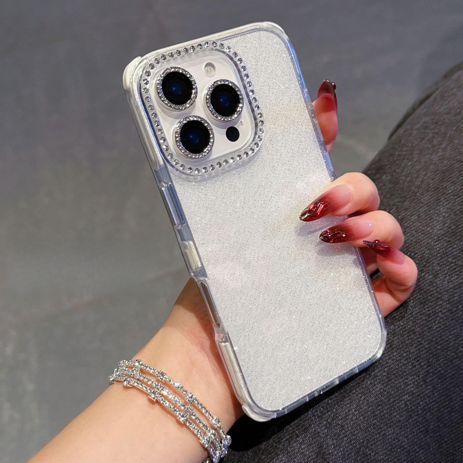 

Подходит для Apple 16 ProMax Мобильный чехол с блестками «Звездное небо» Стразы Объектив Iphone15 Противоударный край 14 Защитный чехол iPhone16