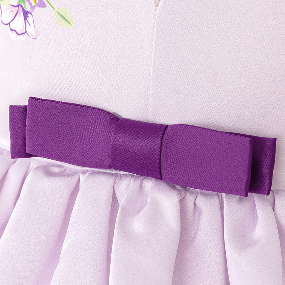 Flower Girl Princess Dress For Weddings Summer Kid Formal Bow Long Gown For School Evening Party Children New Year Cloth L6016