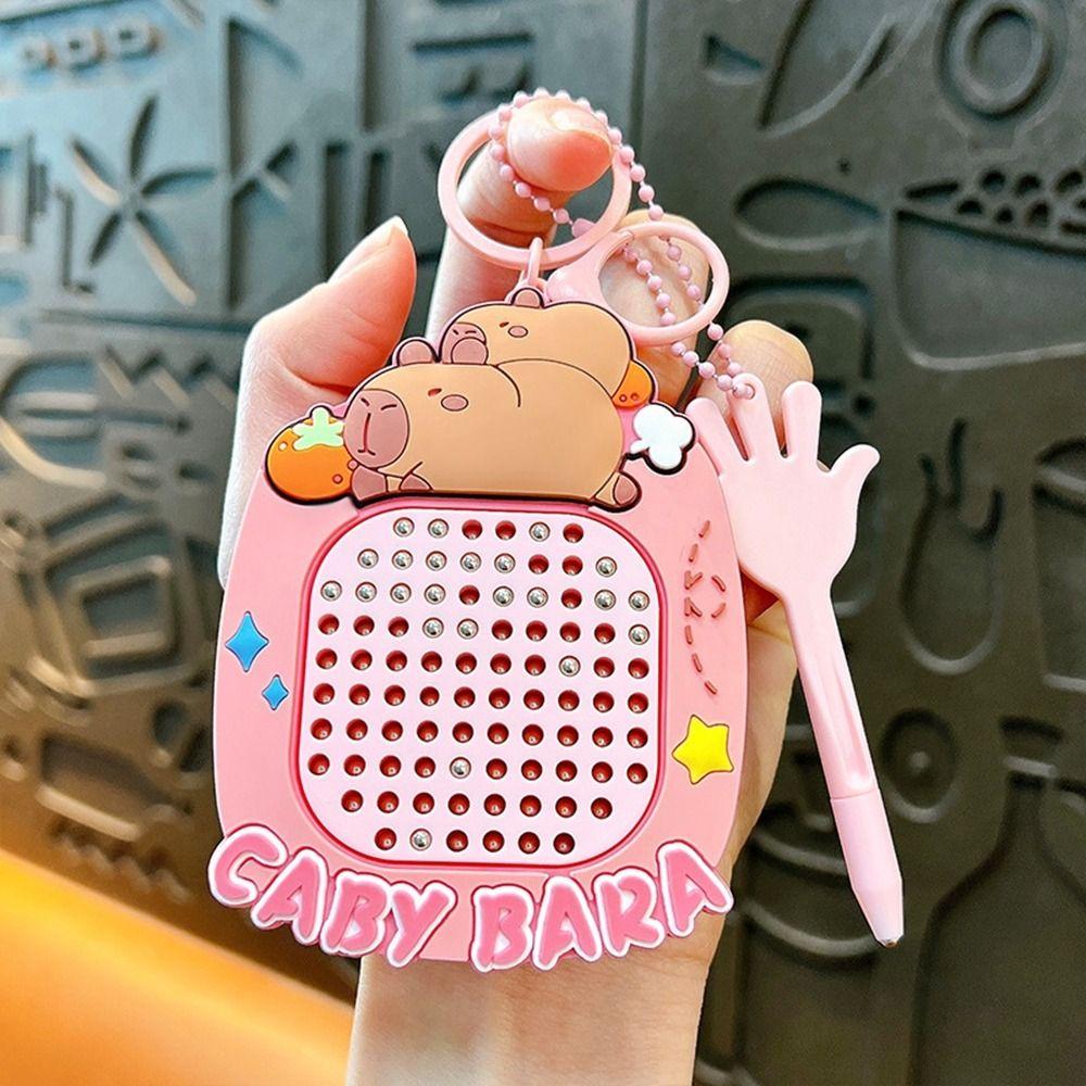 Decompression Capybara Drawing Board Keychain Hanging Schoolbag Pendant  for Kids Toys