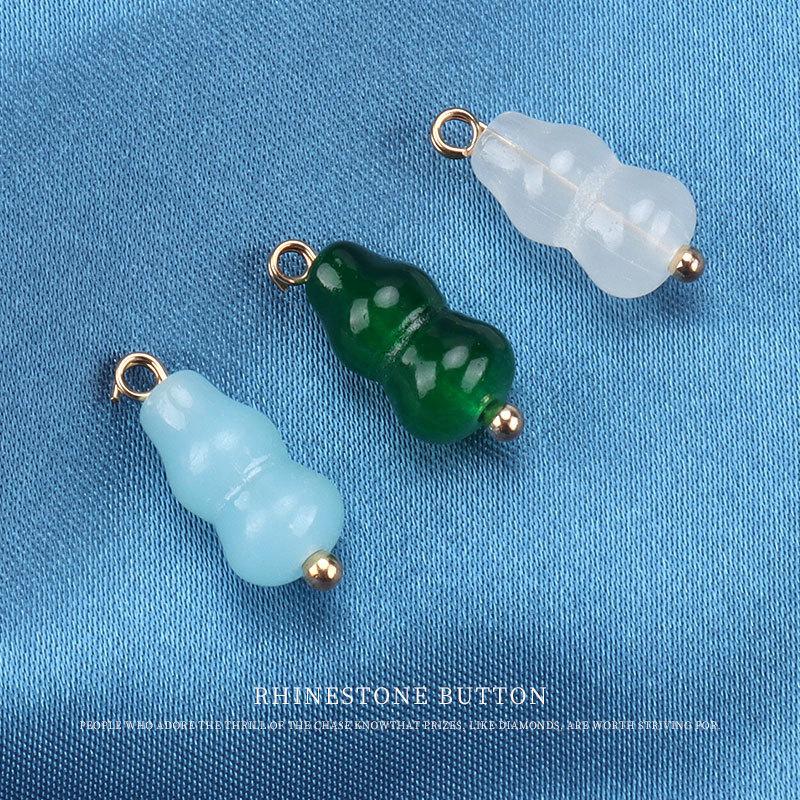 5pcs Gourd Buckle Round Chinese Imitation Jade Glass Button Chan Suit Tang Suit Gold Nail Handmade Disc Buckle Cheongsam Hanfu Button