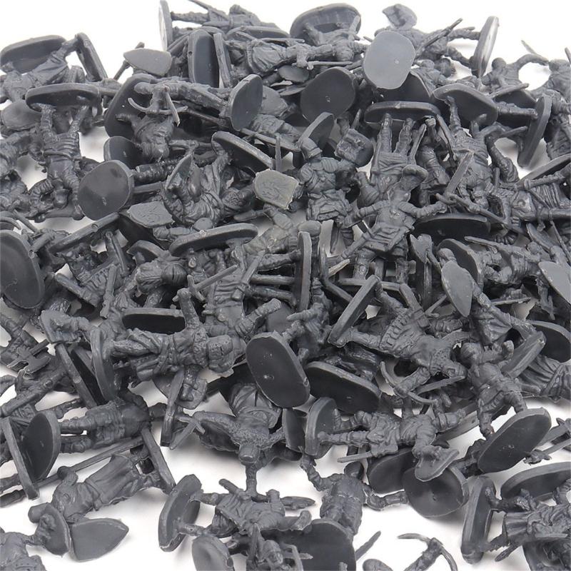 200 Stück Miniatur-Soldat Kleiner Soldat Militär-Modell Plastik-Soldat Schaufensterpuppe Kinder Kampfspielzeug Mehrere Haltungen