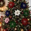 24CM Christmas Glitter Flower Sparkling Sequins Flower  Wedding Decoration