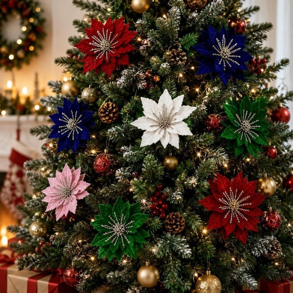 24CM Christmas Glitter Flower Sparkling Sequins Flower Wedding Decoration