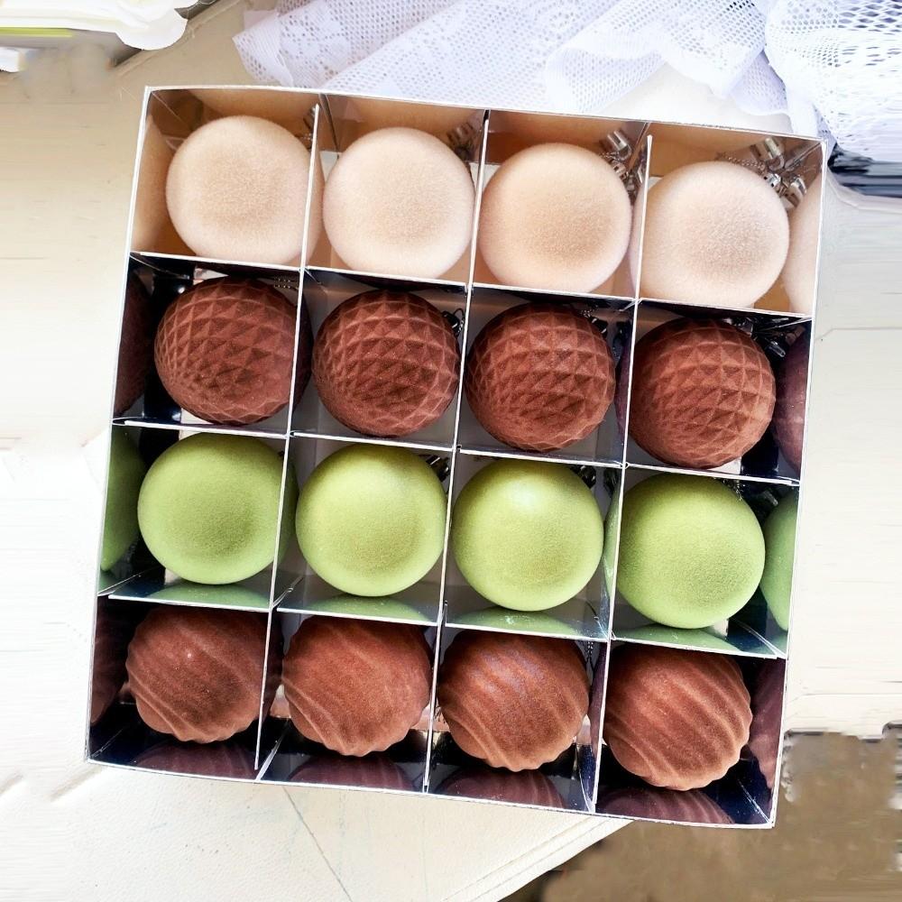 

Flocking Christmas Ball Set 6cm Xmas Ornament Ball Creative Xmas Tree Hanging Pendant D