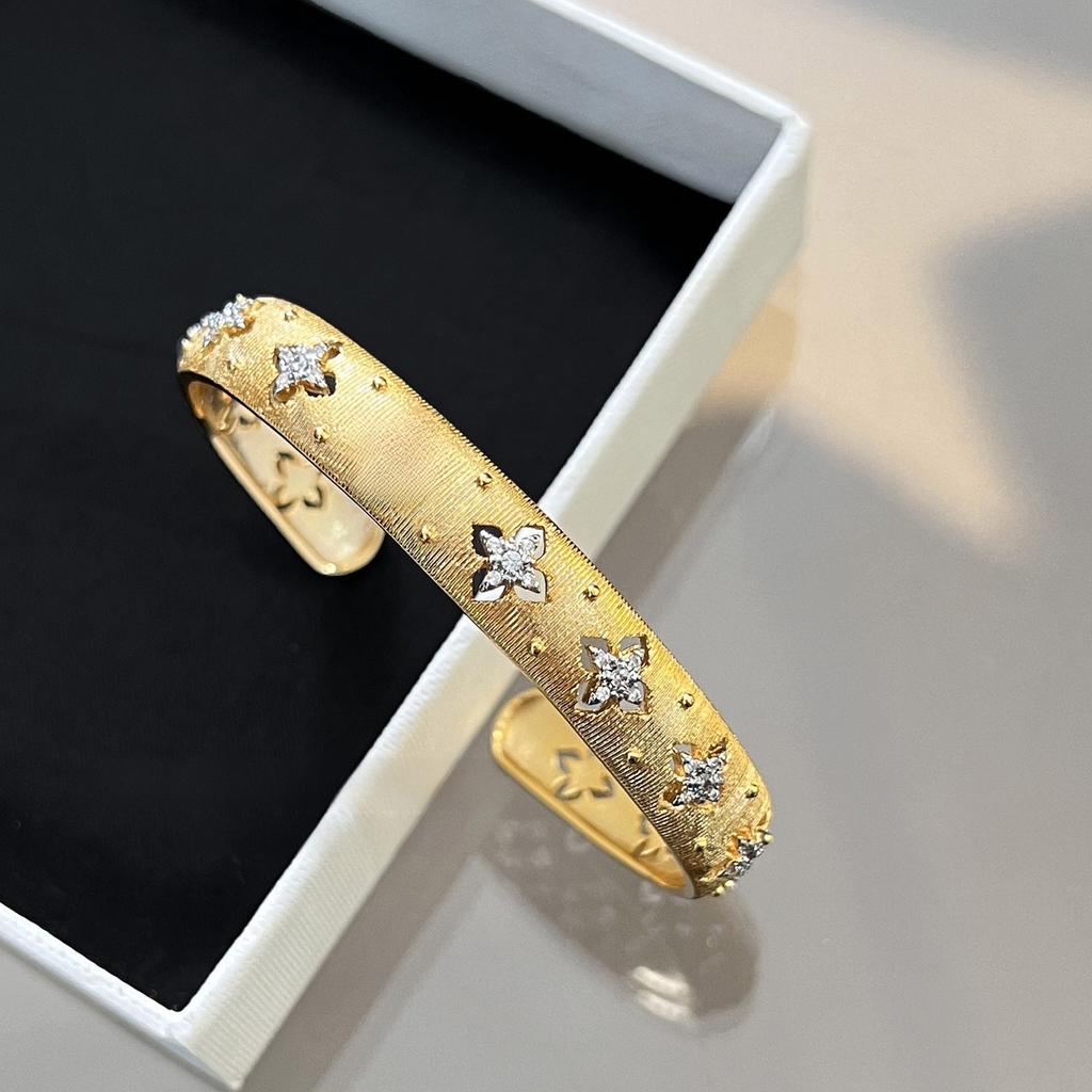 Włoski ręcznie rysowany dwukolorowy zestaw, luksusowy damski pierścionek kolczyki naszyjnik bransoletki bankiet Cyrkon prezenty