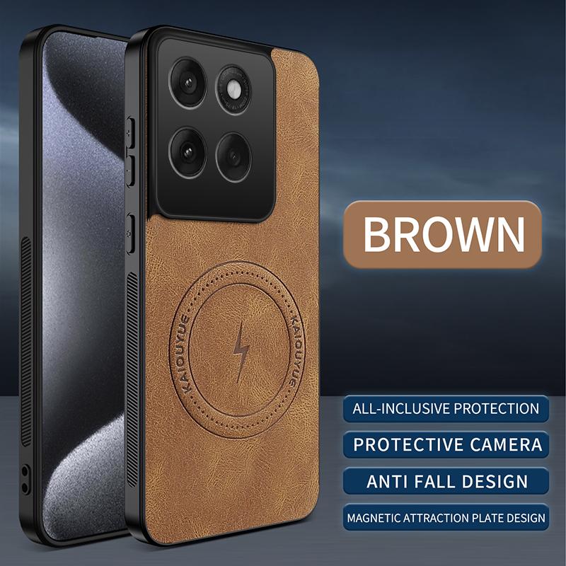 For Motorola Edge 60 Fusion / Pro / 60 60s New Magnetic Matte PU Leather Camera Lens Protector Back Case Wireless Charging Cover