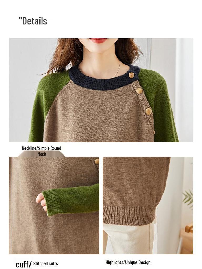 In Stock Autumn Winter Soft Skin-Friendly Round Neck Women's Niche Knitted Sweater