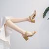 1356-23 Sandals Half Slippers Fashion High Heels Summer 2025 New Medium Heel Sandals