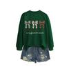Womens Casual Loose Fit Crewneck Sweatshirt Football Print Everyday Wear