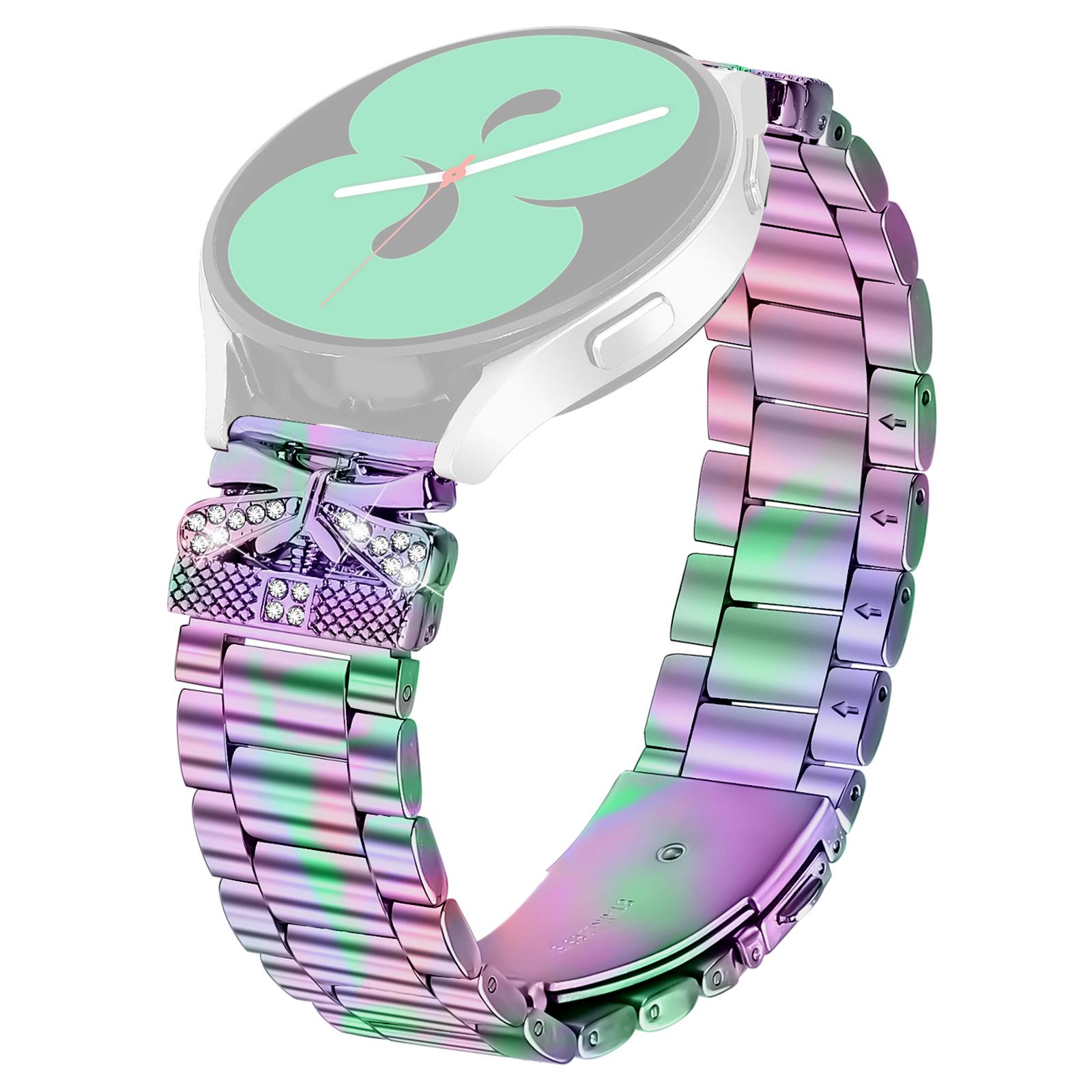 

Replacement Strap for Garmin Forerunner 245/Forerunner 245 Music Butterfly Rhinestones Decor Metal Watch Band Colorful