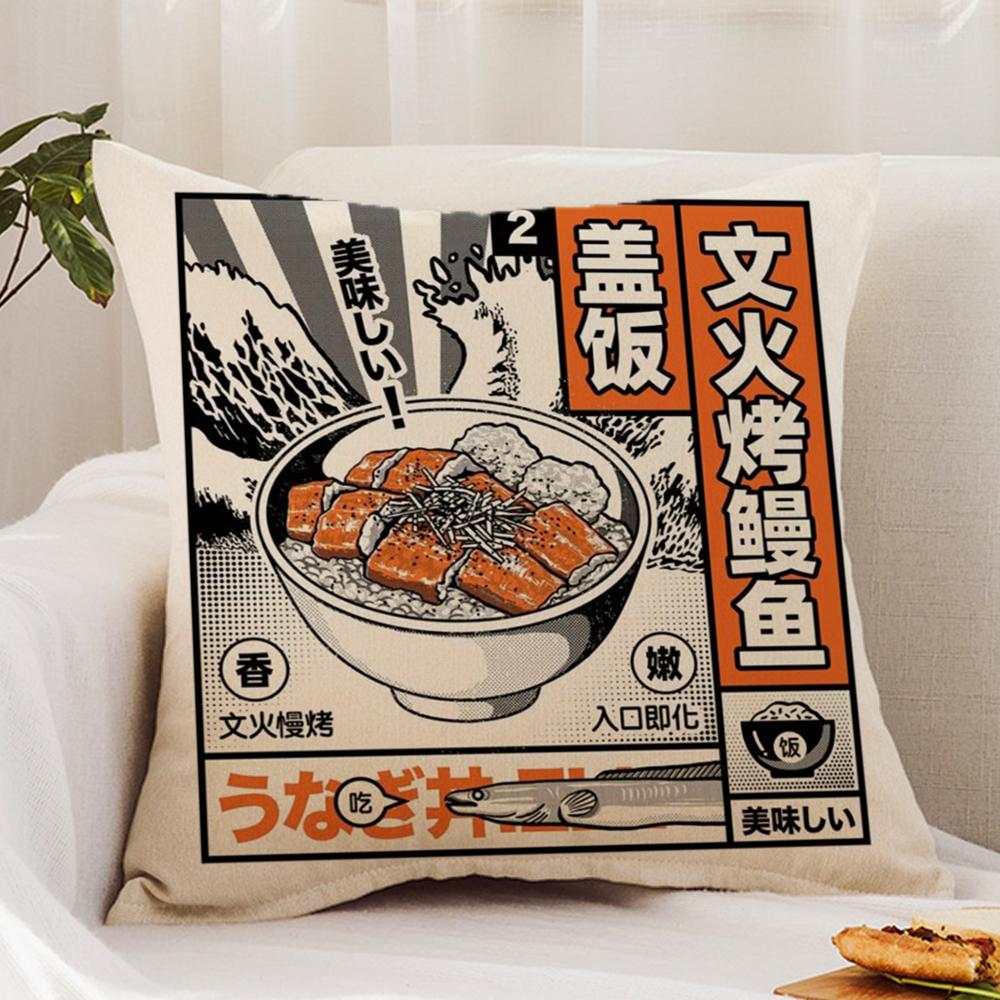 T-Takoyaki Japanese Food Cushion Cover Premium Comfort Reversible Pillow Cover - Dual - Use Design for Home & Car