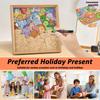 Wooden Coloring Puzzle DIY Doodling Jigsaw Puzzles with 24 Color Marker Pen Dinosaur/Monster Coloring Puzzle for Home Decoration