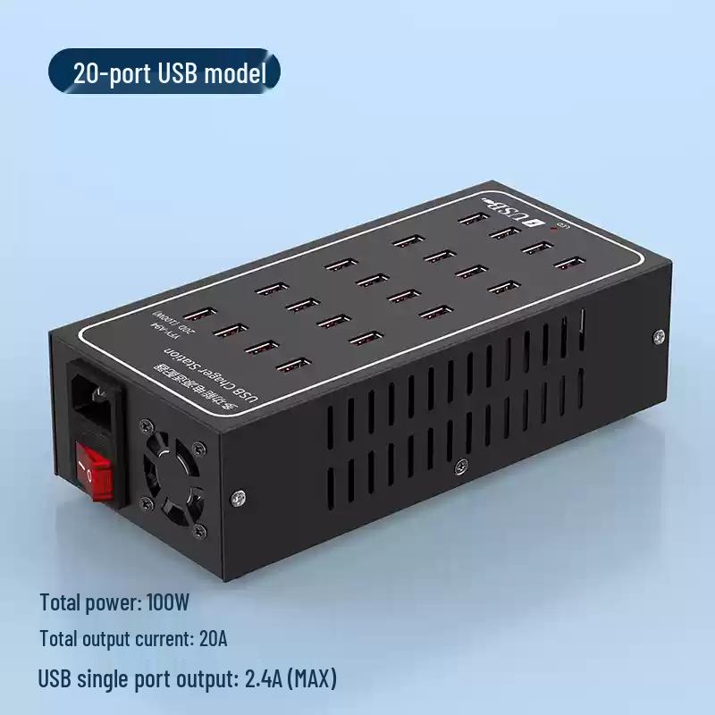 High-Power 20-Port USB Extension Socket
