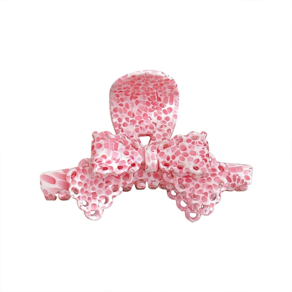 Cute Acetate Lace Bow Hair Claw Clip In Various Colors For Stylish Hair Accessories