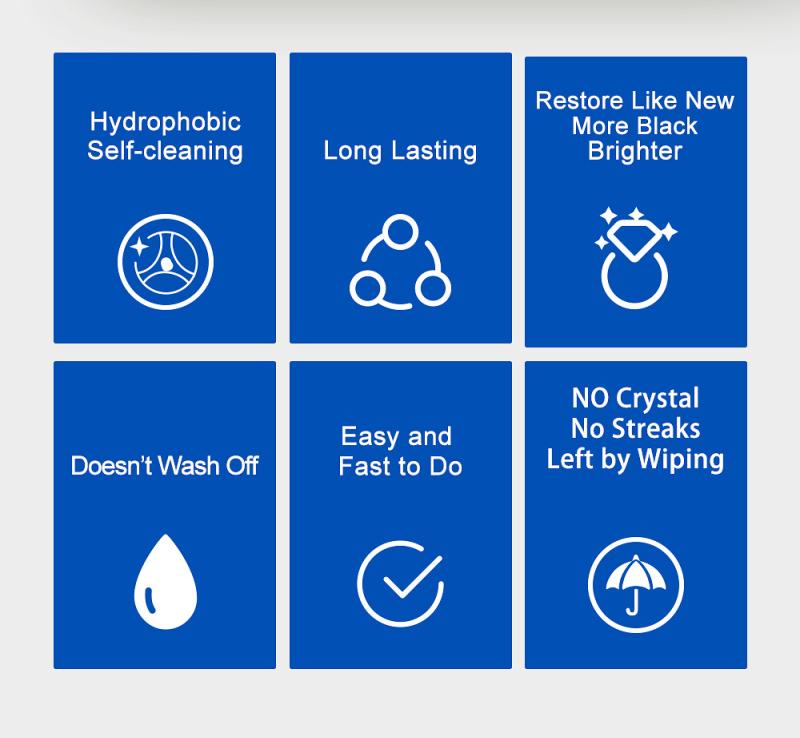 AUTO-24 20 ml/50 ml Kunststoffverkleidung, langlebige hydrophobe Beschichtung, Reinigungsschutz für Autozubehör für äußere Kunststoffverkleidungen