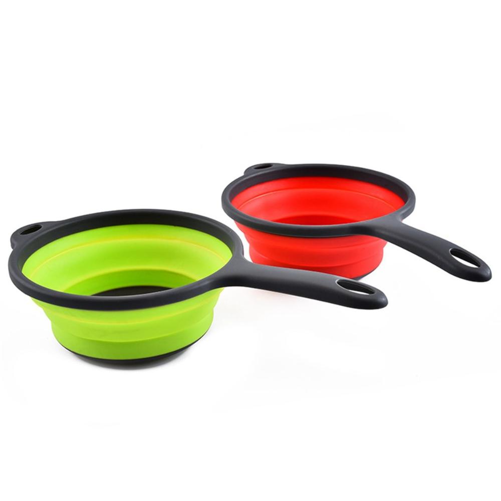 Fruit Collapsible Washing Silicone with Handle Colander Dish Draining Basket Drainer Strainer