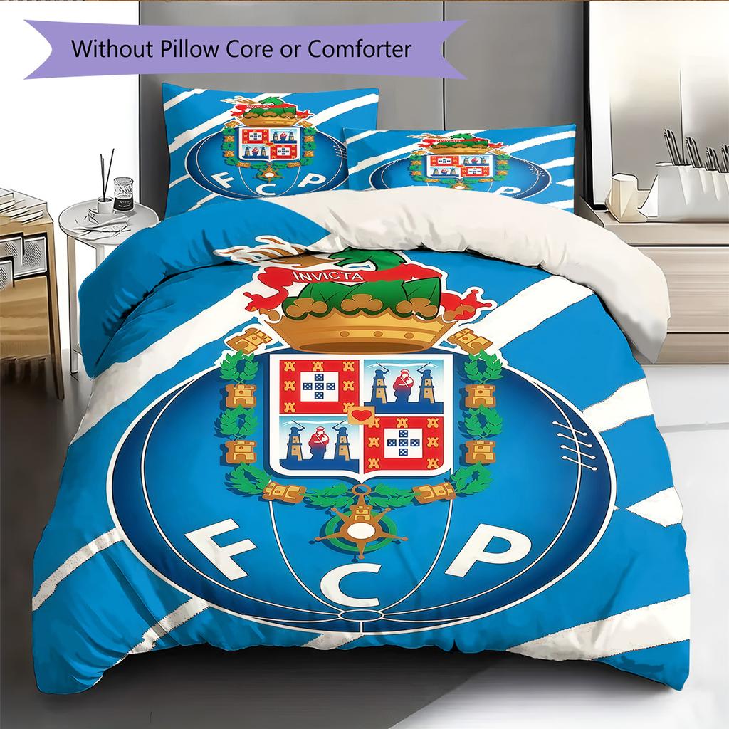 Juego de edredón y fundas de almohada del club de Oporto Decoración del hogar Regalo de cumpleaños (1 * funda nórdica + 2 * fundas de almohada, sin núcleo)