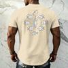 Men's Vintage Hawaiian Texture Printed Short Sleeve T Shirt Loose Fit Casual Summer Daily Wear Top for Outdoor Activities