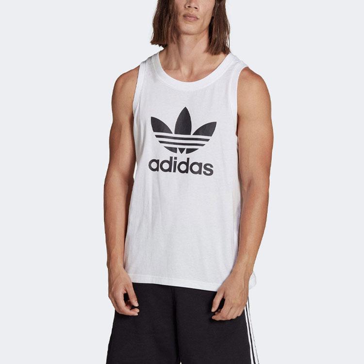 Adidas Originals Adicolor Classics Letter Logo Print Sleeveless Round Neck Vest Men Tops White IA4808