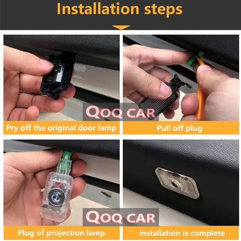 Kyljh3 For VOLVO Polestar V90 V60 V40C S60 S80L S90 XC60 XC90 XC70 HD Led Car Door Logo Welcome Shadow Light Laser Projector Ghost Lamp