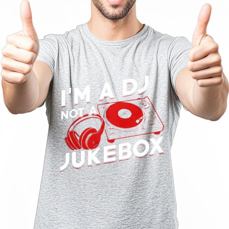 Fashion Tee Travel Tshirt Unisex Teenagers Oneck Tshirt Vintage Im A Dj Not A Jukebox Comfort For Him Tops Streetwear Tee