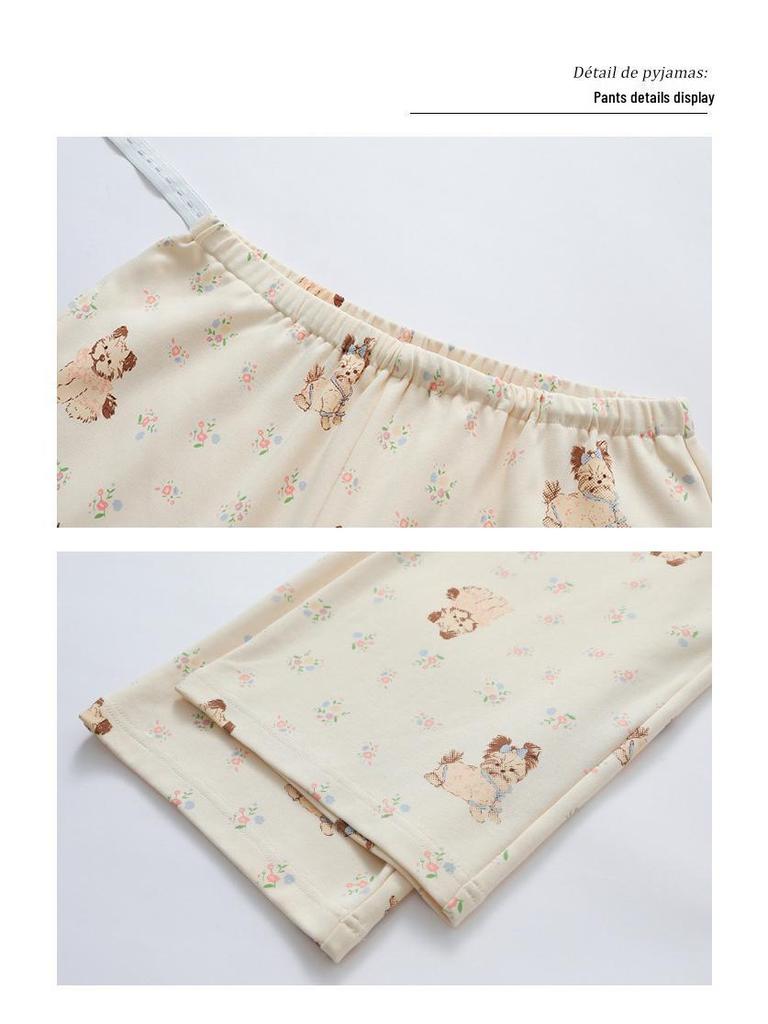 Plus Size Maternity Pajamas with Chest Pads for Autumn/Winter - Women's Postpartum Nursing & Home Wear Set