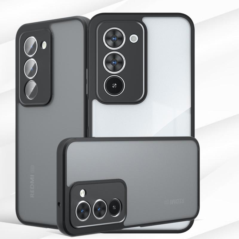 For Redmi 15 Case Cover Redmi 15 Capas Shockproof Back Matte Phone Bumper Armor Black Frame Transparent Clear Fundas Redmi 15