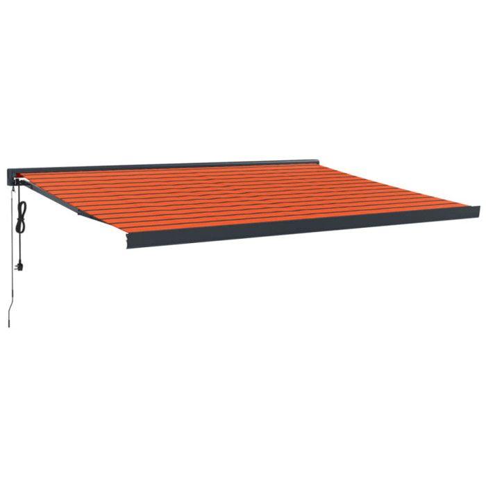 VidaXL Retractable Awning Orange and Brown 4x3 M Fabric and Aluminium 3154618