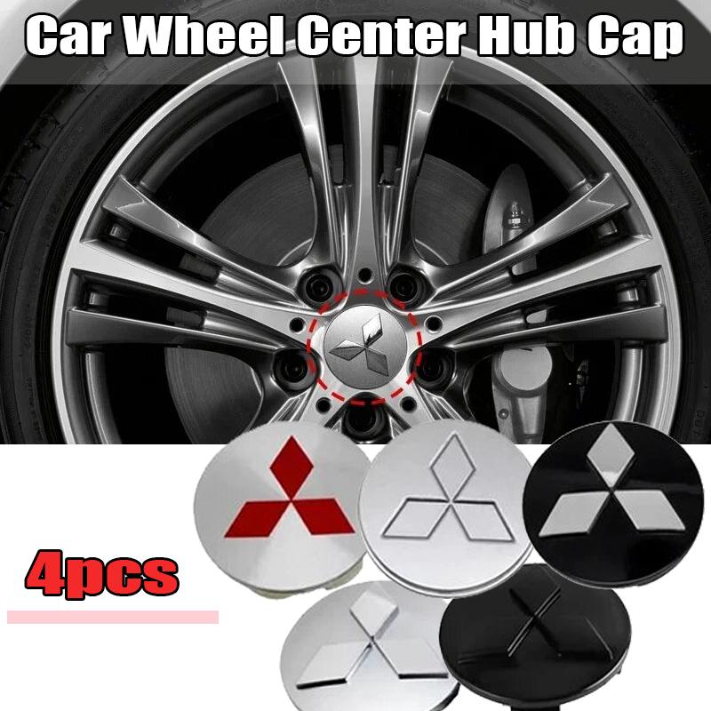 4PCS ABS Car Wheel Center Hub Cap Cover for Mitsubishi Ralliart Lancer ASX Colt Pajero Outlander Eclipse Delica L200 Accessories