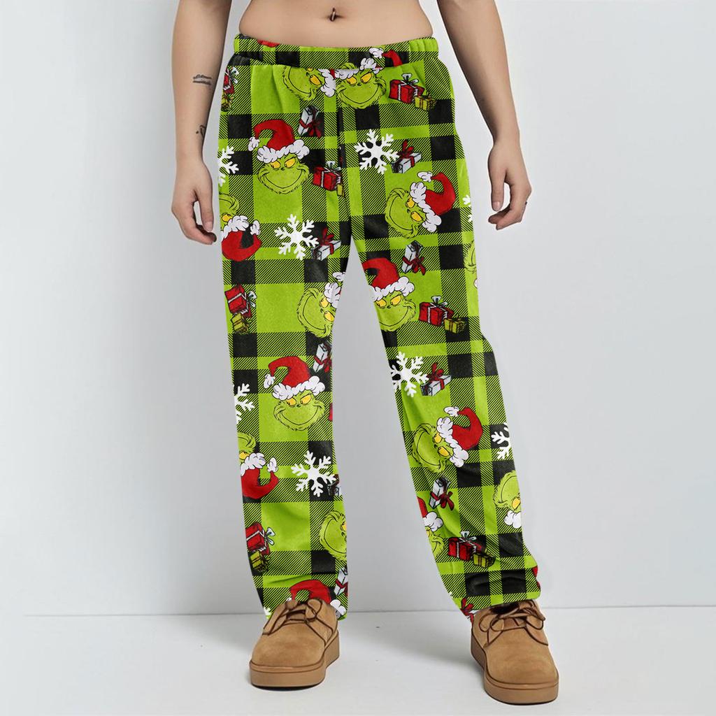 Pyjamasbukser Nattøy Fritidssnor Elastisk midje Bukser Komfortable Rette Yoga Løse Bukser