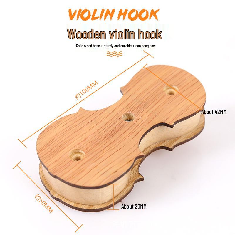 Violin Wall Mount with Solid Wood Base - Sturdy Violin Hanger and Stand