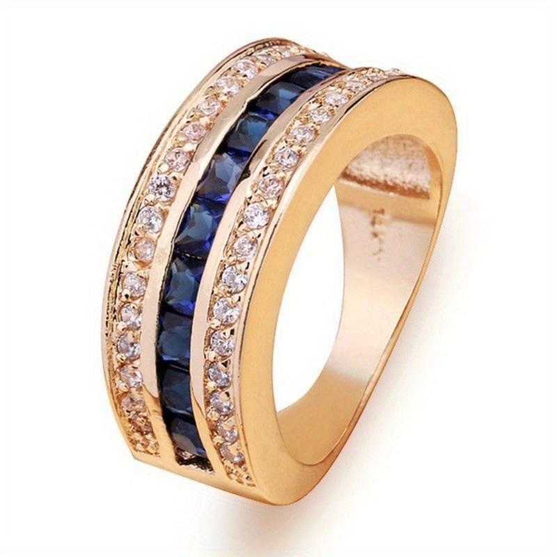 Accessories1pc Fashion Inlaid Blue and White Synthetic Zircon, Simple and Changeable Style Jewelry