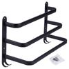 Bathroom Wall Towel Rack, Metal, Black + Hooks, 40 Cm