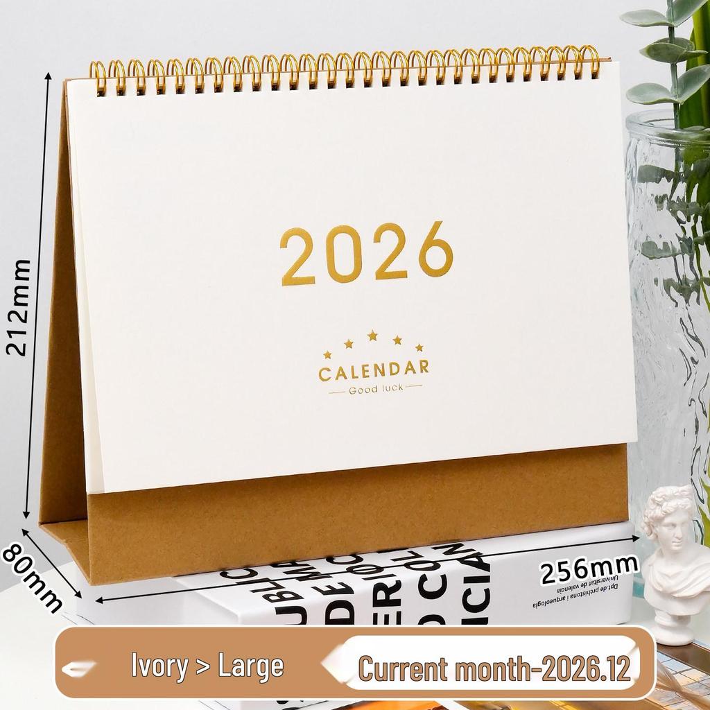 2026 Retro kreativní kalendář z kraftového papíru