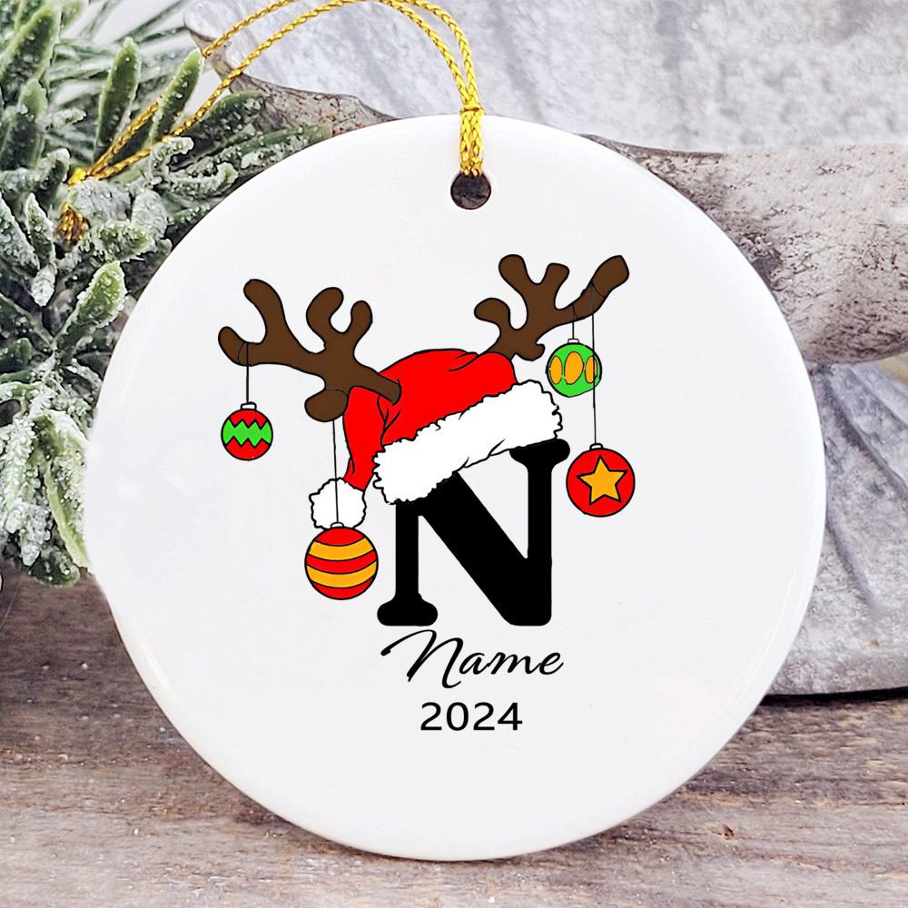 Personalized Christmas Ceramic Ornament Custom Name Family Party Decoration 2025 Family Keepsake Ornament Tree Decor