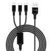 Car Emblem 3in1 Type C Lightning Micro USB Fast Charging Cable for Toyota TRD GR Yaris Corolla Auris Rav4 Land Vios LEVIN Camry Prado