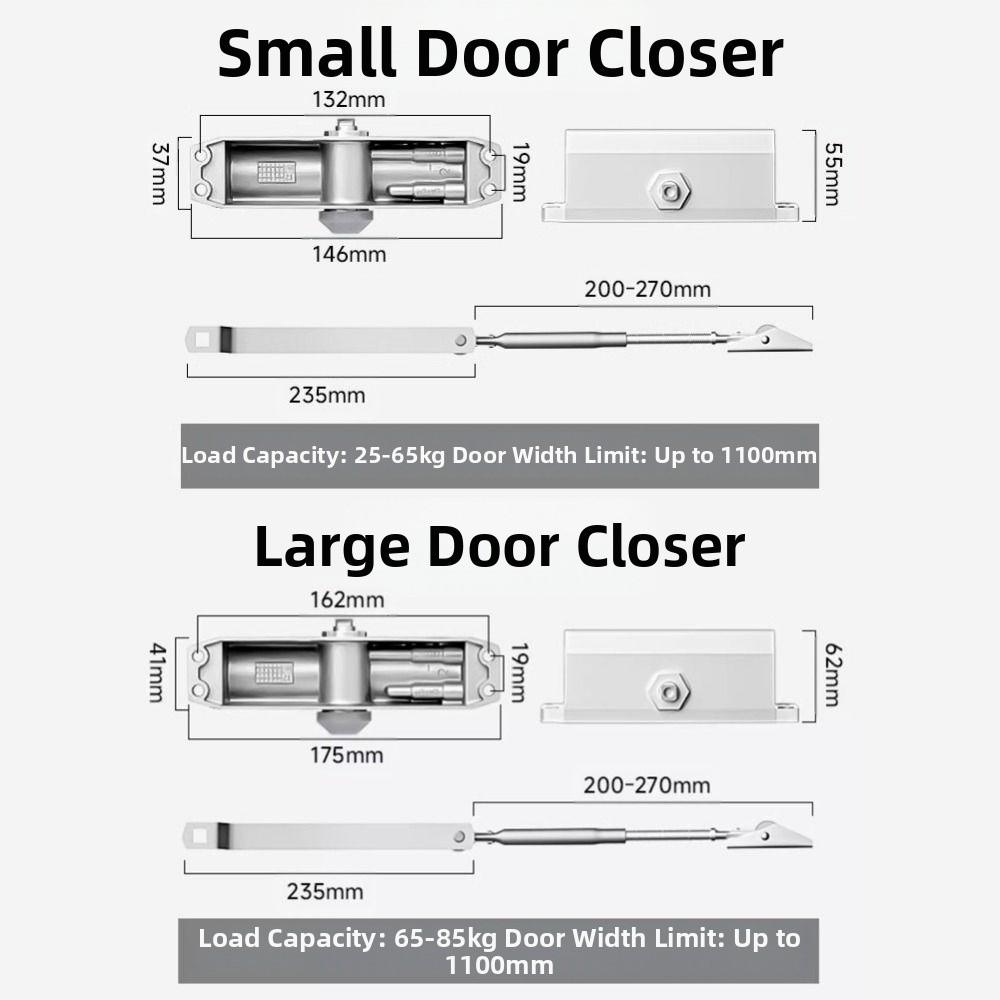 Adjustable Speed Automatic Door Closer Door Holder Hardware  Hardware Installation