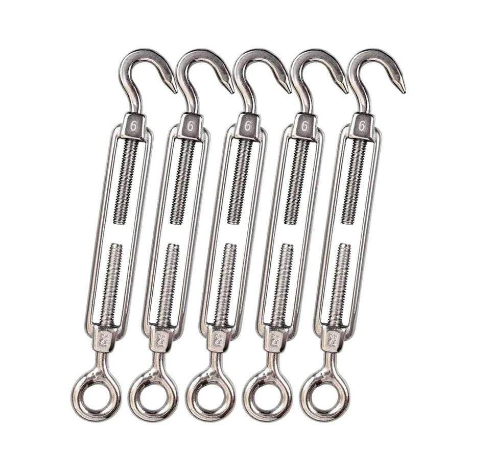 1Pcs Stainless Steel Hook and Eye Tensioners Rope Cable Tension Set Adjustable Garden M1 M1 M6 M8 Wire Tensioner