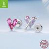 Exquisite Rose Red Love Stud Earrings Women'S Fashion Trend S925 Sterling Silver Stud Earrings
