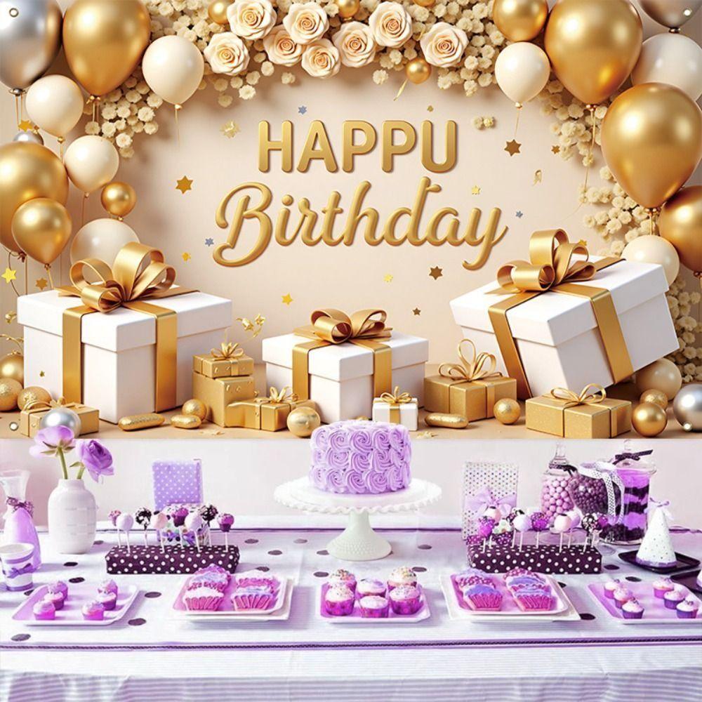Celebrate Birthday Party Background Polyester Photography Backdrops Banner Poster  Holiday Party