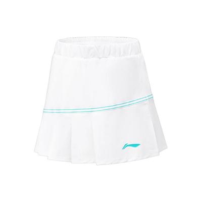 Badminton Serie Color Block Mittelhoher Faltenrock Gerade Lässiger Rock Damenröcke Standard-Weiß ASKU120-2