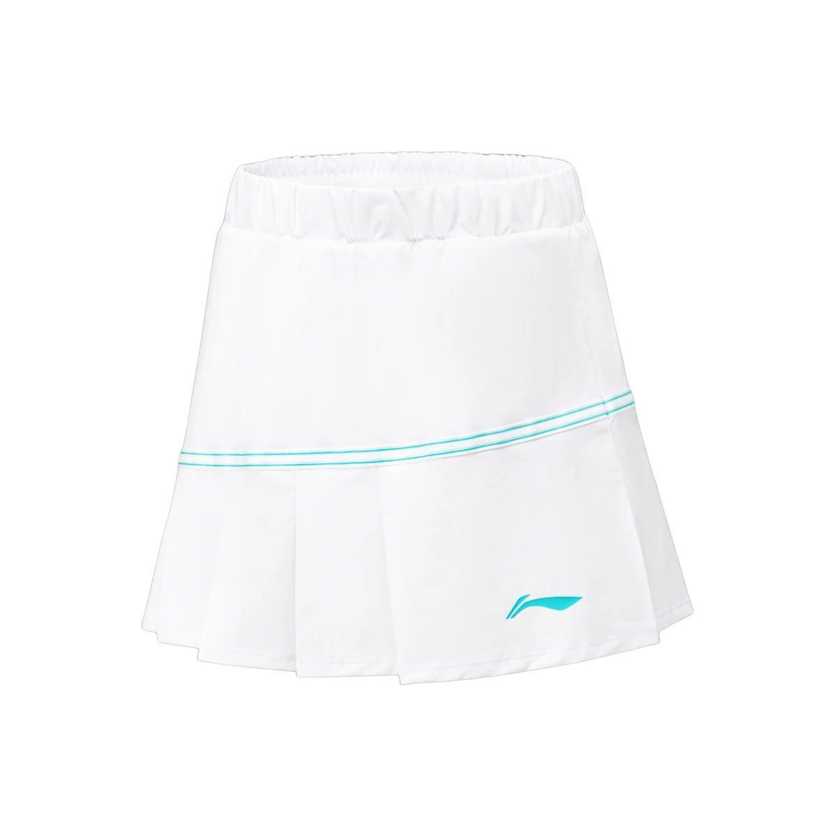 

Li-Ning Badminton Series Color Block Mid-Rise Pleated Straight Casual Skirt Women skirts Standard-White ASKU120-2 XXL
