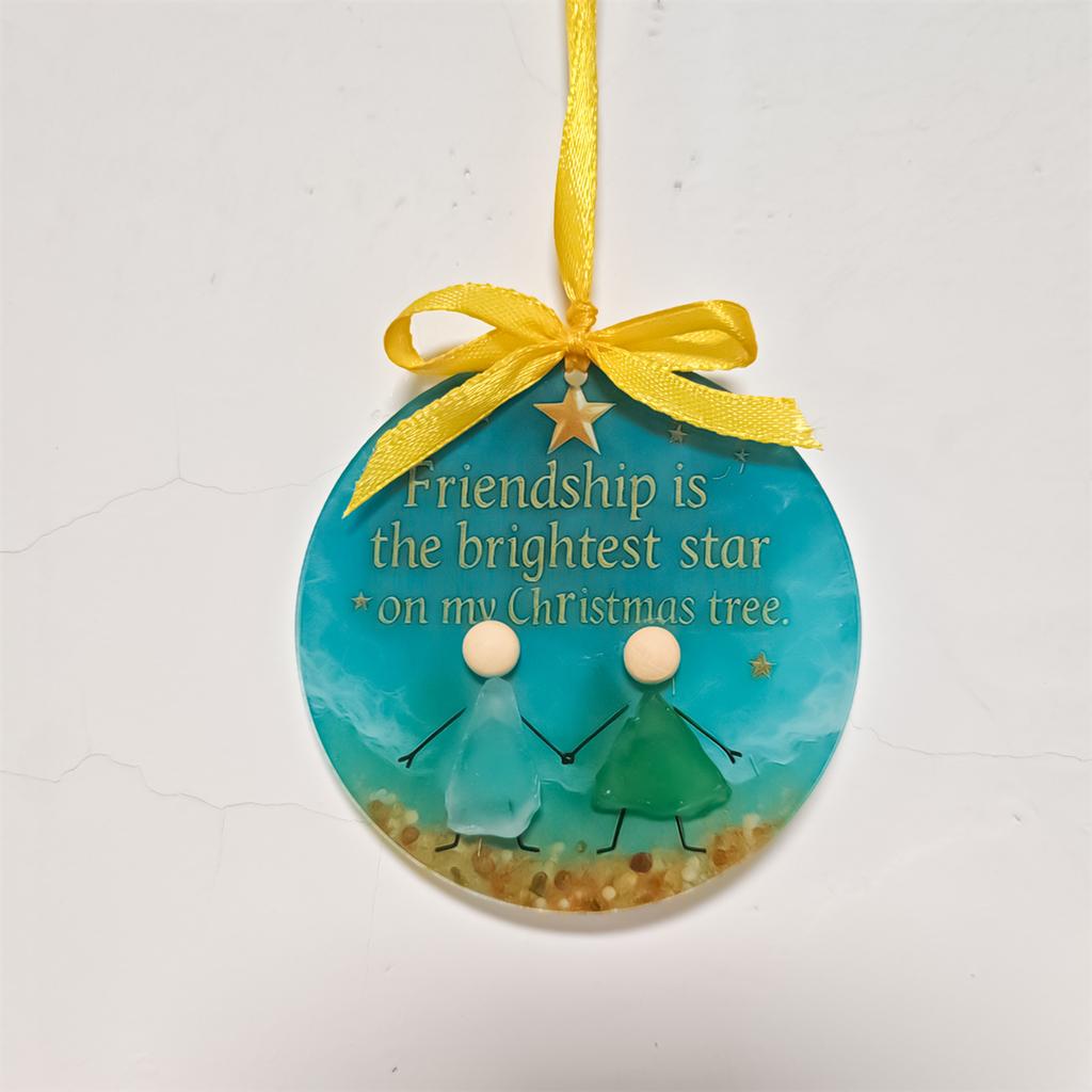 Friendship Theme Acrylic Ornaments Holiday Decorations for Christmas Tree Home Gift