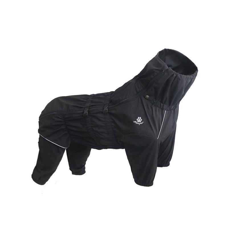 

Waterproof Raincoat Pet Dog Outdoor Jacket Clothes Winter Warm Coat Big Jumpsuit Reflective Raincoat For Small Medium Large Dogs S чёрный