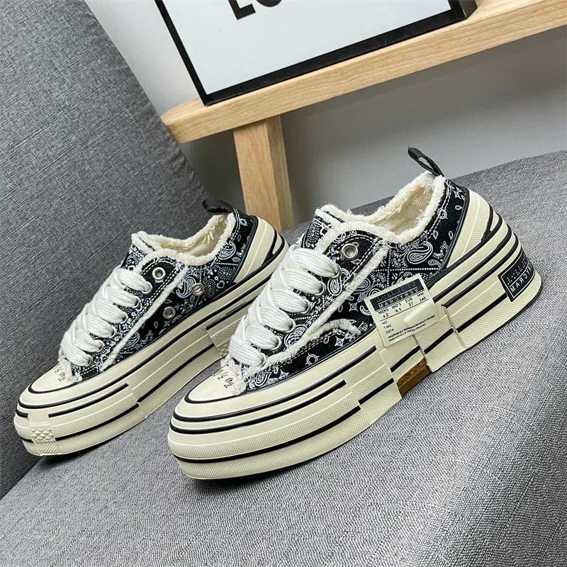 Multi functional canvas shoes for spring and summer, comfortable, thick soled, wear-resistant, casual board shoes