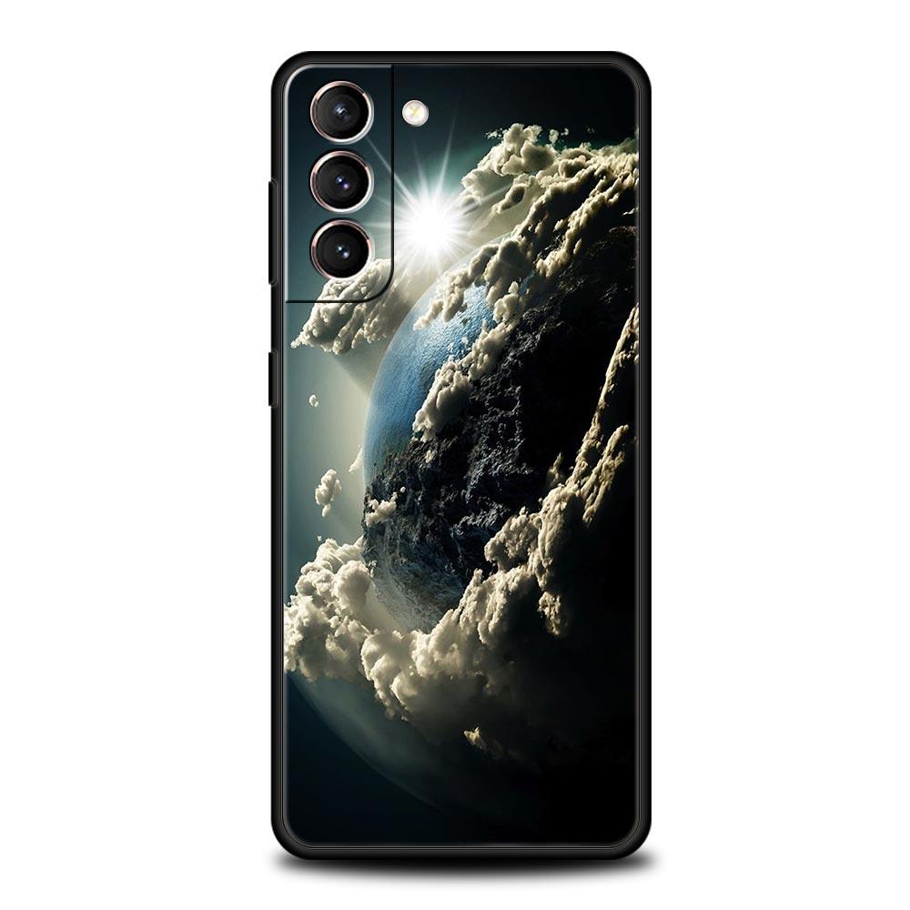 Earth Stars Space Phone Case For Samsung Galaxy S24 S23 S22 S20 Ultra S21 FE 5G S10 S9 Plus S10E S8 Soft Silicone Cover