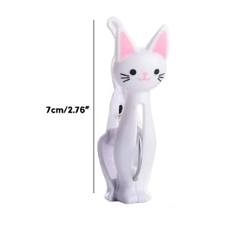 4Pcs Cute Cats Plastic Clothes Pegs Clothespins Cartoon Beach Towel Clips Bed Sheet Socks Windproof Laundry Pins
